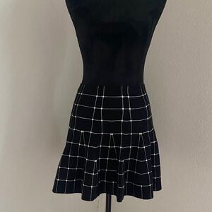 Wet Seal Black and White Grid Skater Skirt